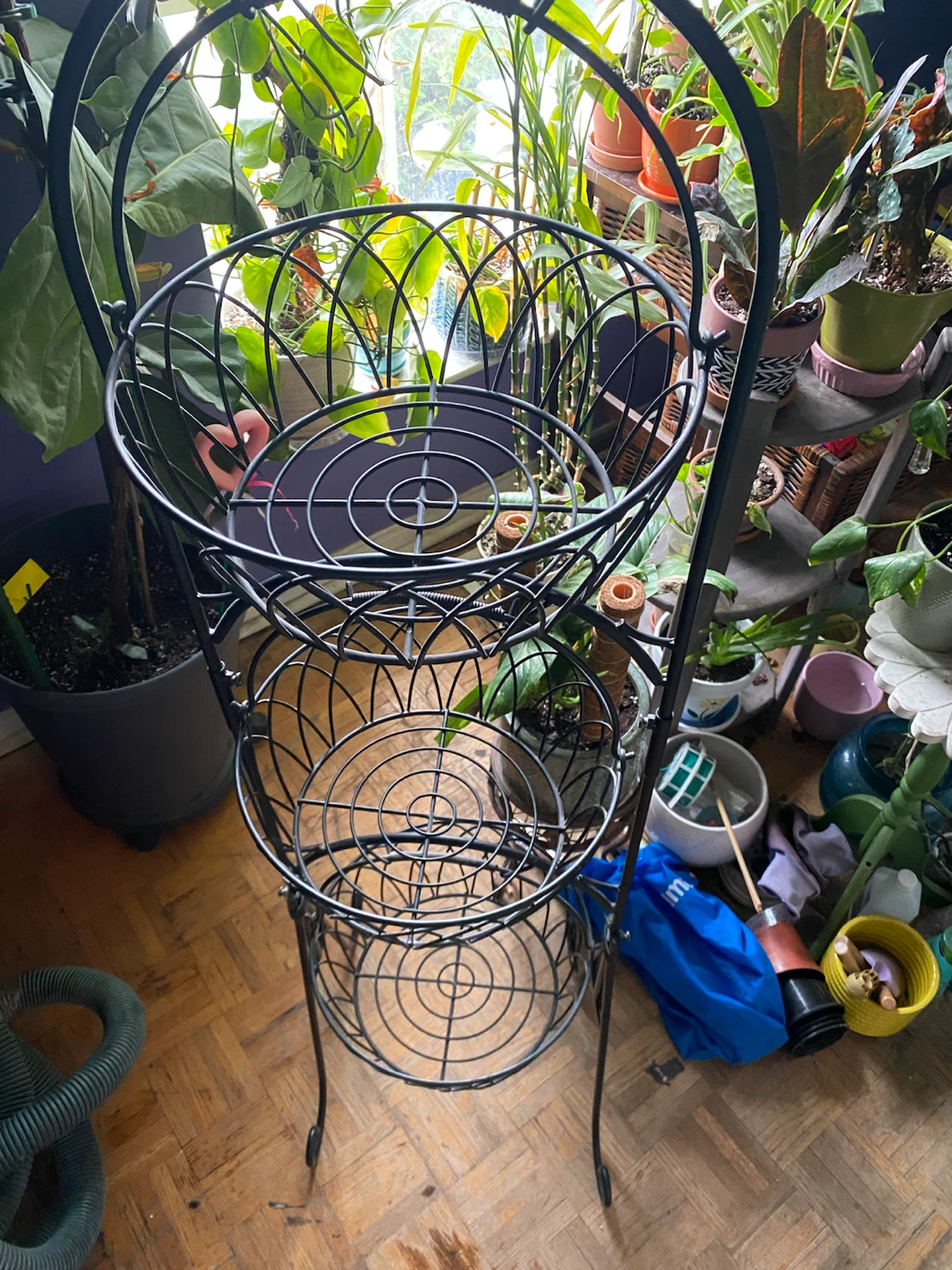Black Metal 3-Tier Plant Stand - photo 2