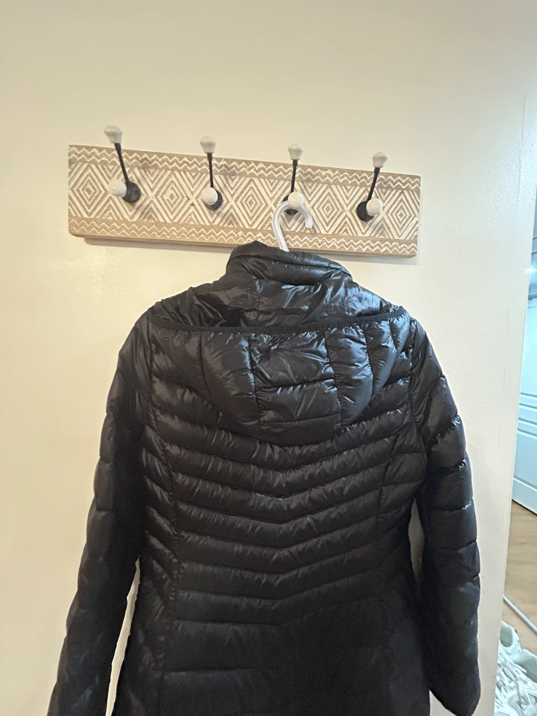 Black Down Puffer Coat - Size S/P