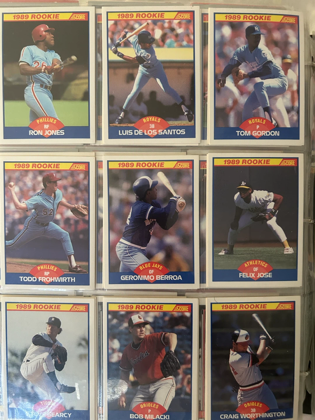 1989 Score Rookie Baseball Cards Lot (9 Cards)