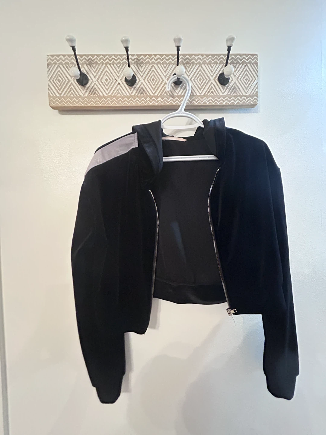 Blended Velour Cropped Hoodie - photo 4