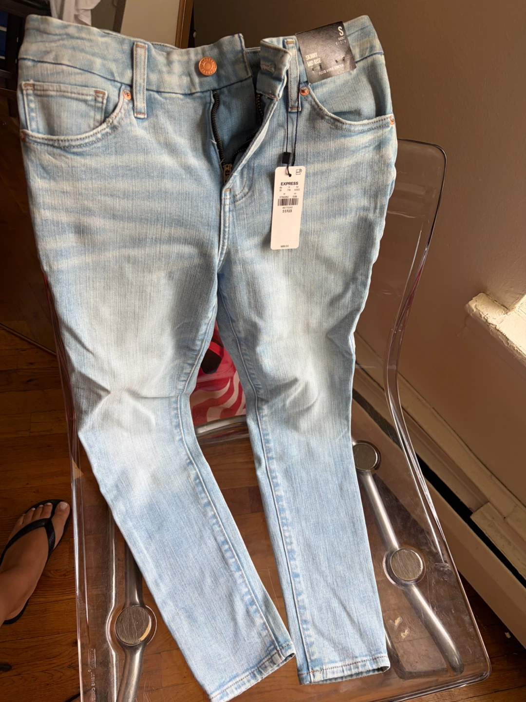Express Skinny Mid Rise Jeans Size S - photo 2