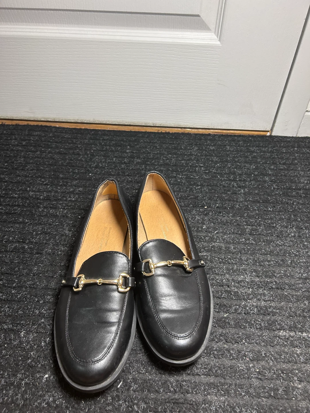 Black Loafers with Gold Buckle - Size 7 - photo 3