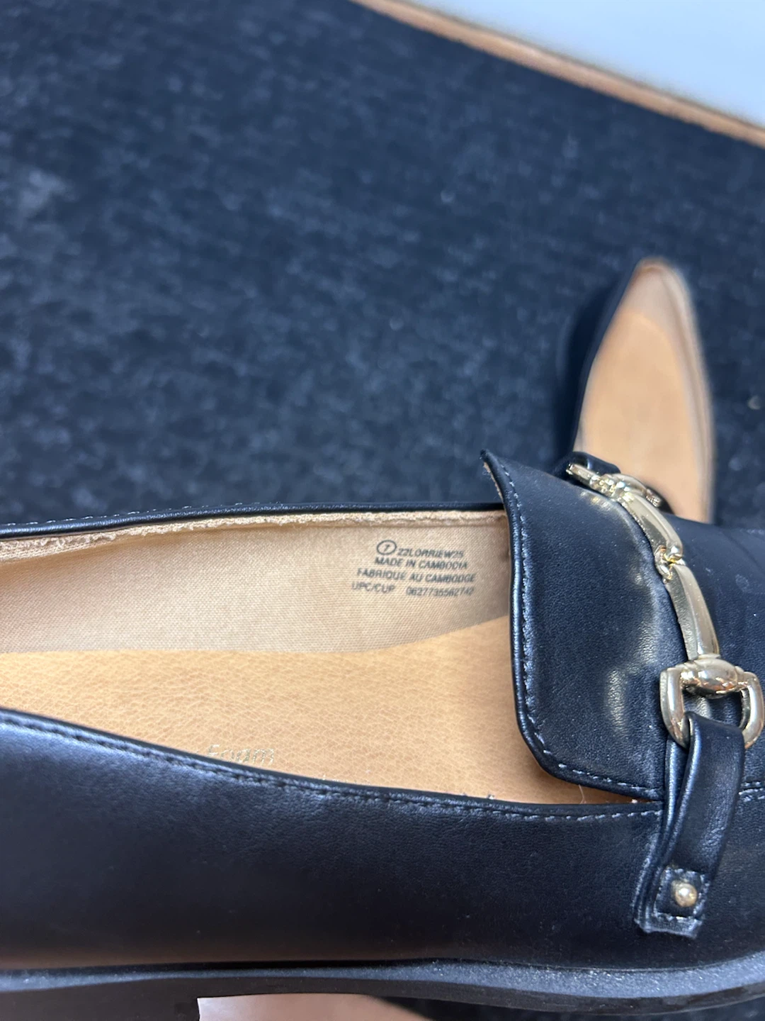 Black Loafers with Gold Buckle - Size 7 - photo 5