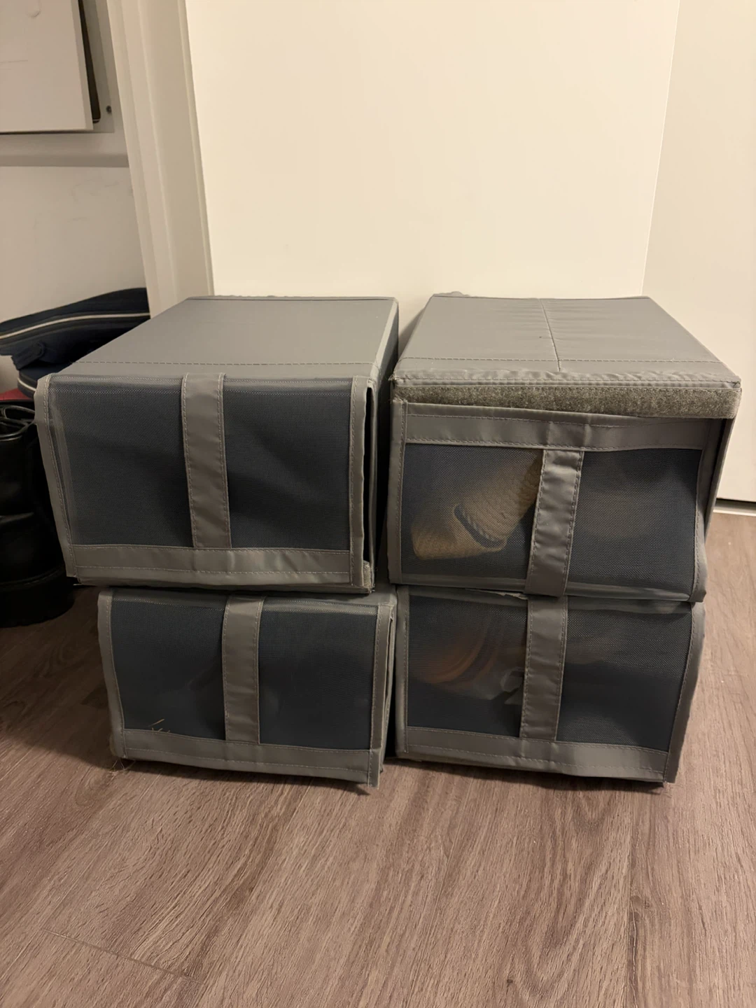 IKEA Set of 4 Foldable Fabric Storage Bins – Grey