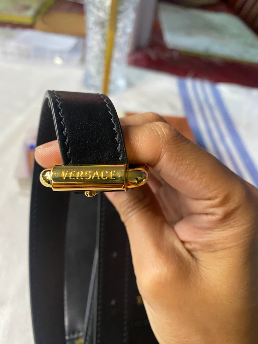 Versace Black Leather Medusa Studs Phone Pouch Bag - photo 3