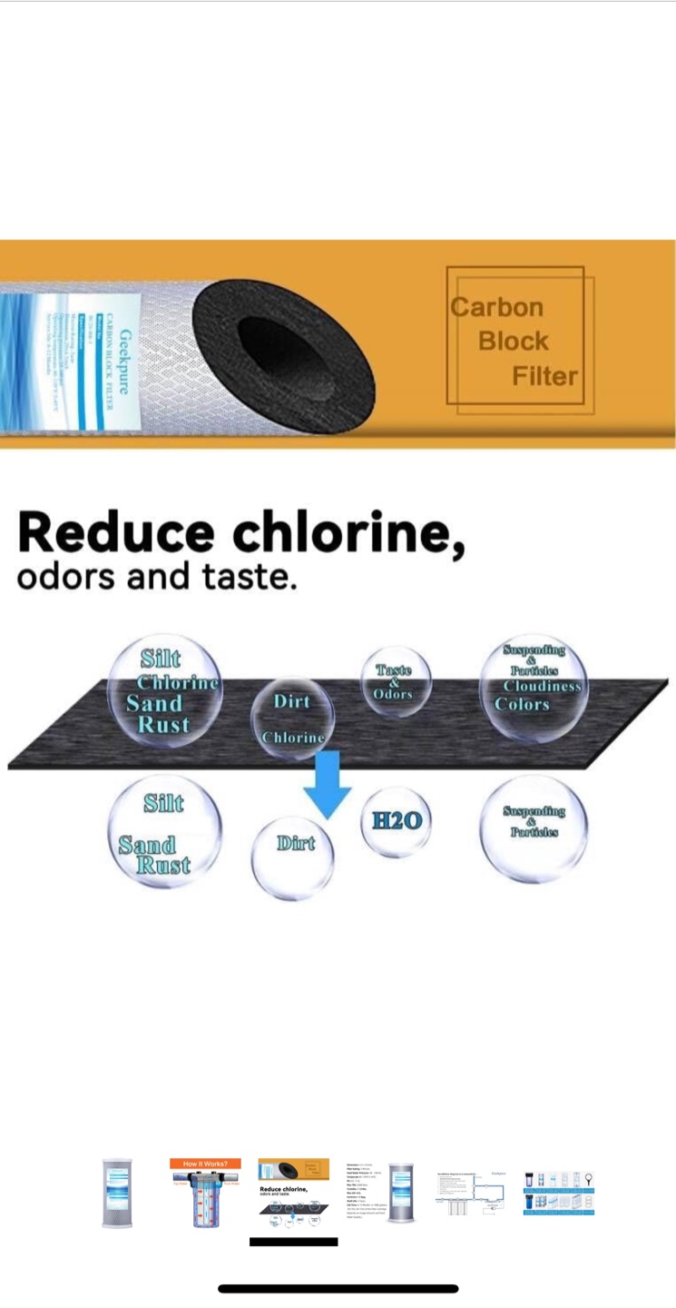 Geekpure 10 Inch Carbon Block Water Filter - 5 Micron - photo 3