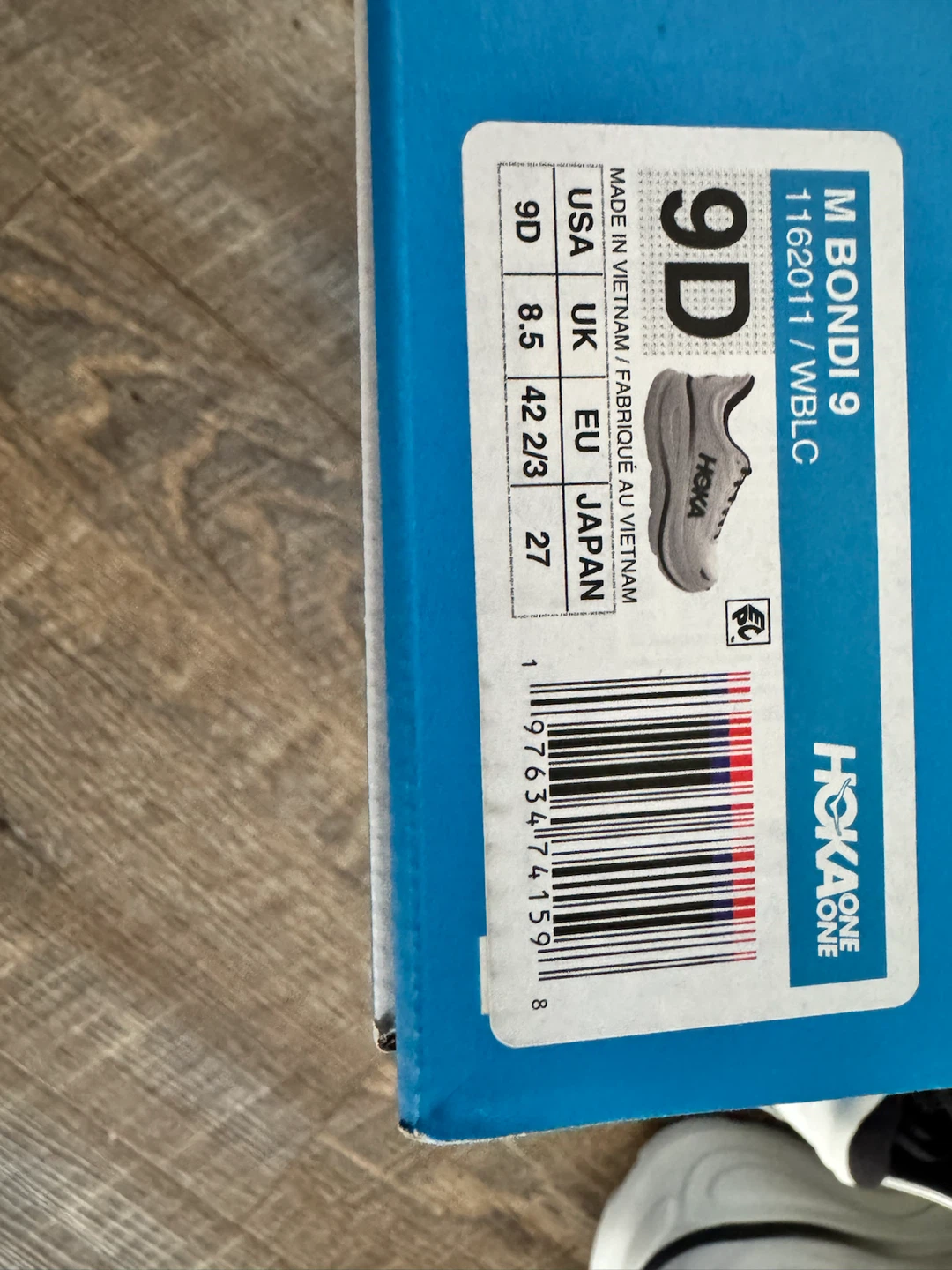 Hoka Bondi 9 Men's Running Shoes White/Black Size 9D - photo 4