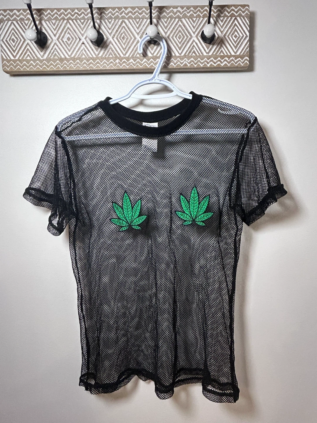 Spencers Black Fishnet T-Shirt