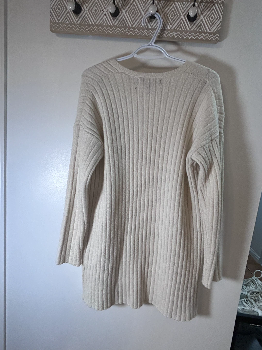 Cream Ribbed Cardigan