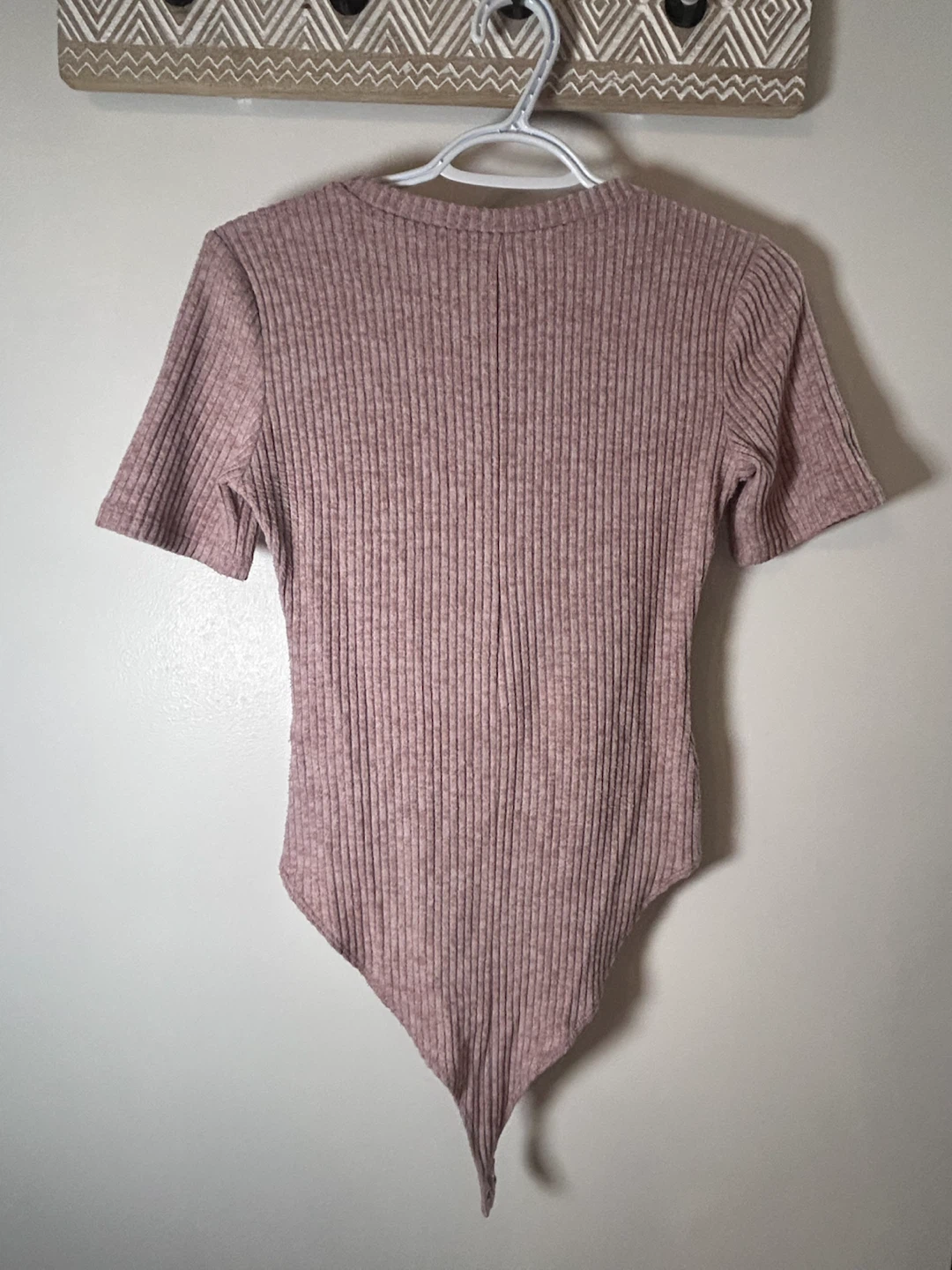 Pink Ribbed Short Sleeve Bodysuit - photo 2