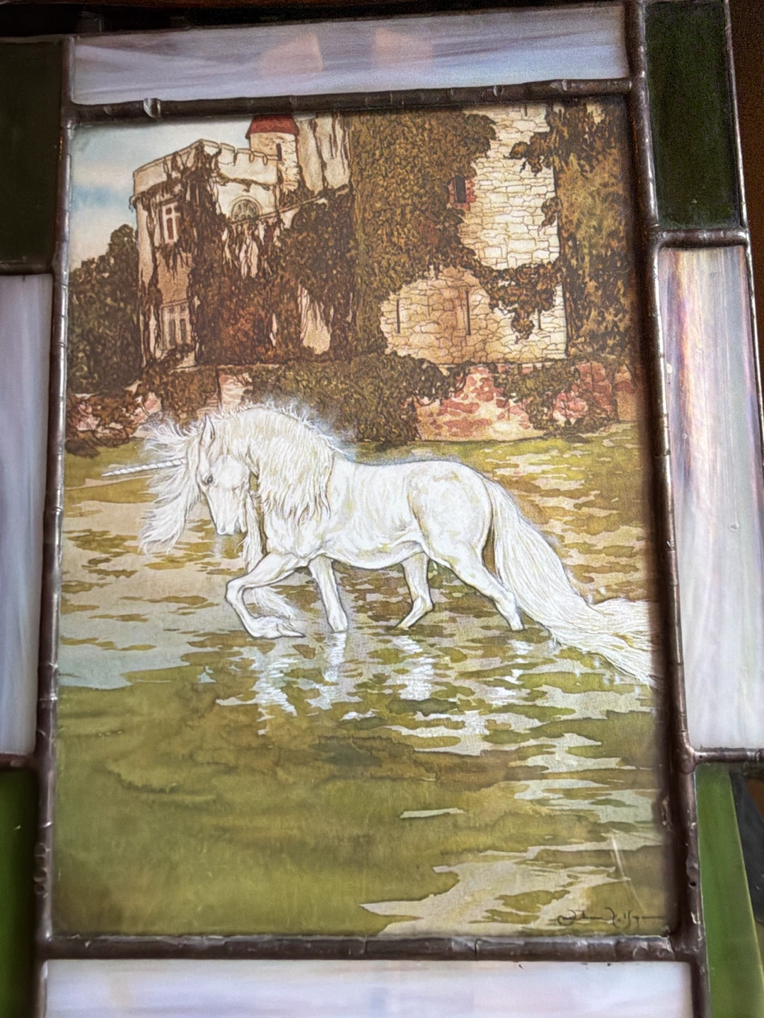 Michael Hague Stained Glass Art Print with Unicorn - photo 2