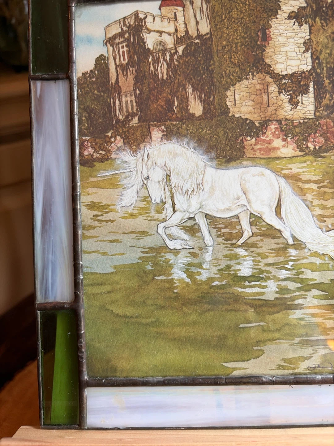 Michael Hague Stained Glass Art Print with Unicorn - photo 3