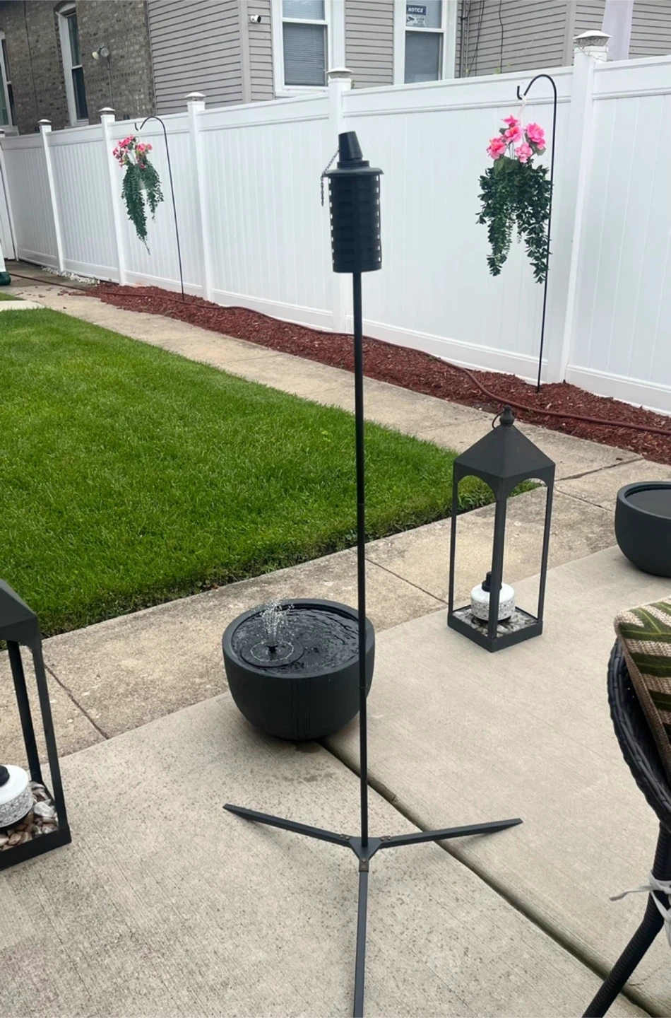 Black Metal Torch with Tripod Stand - photo 2