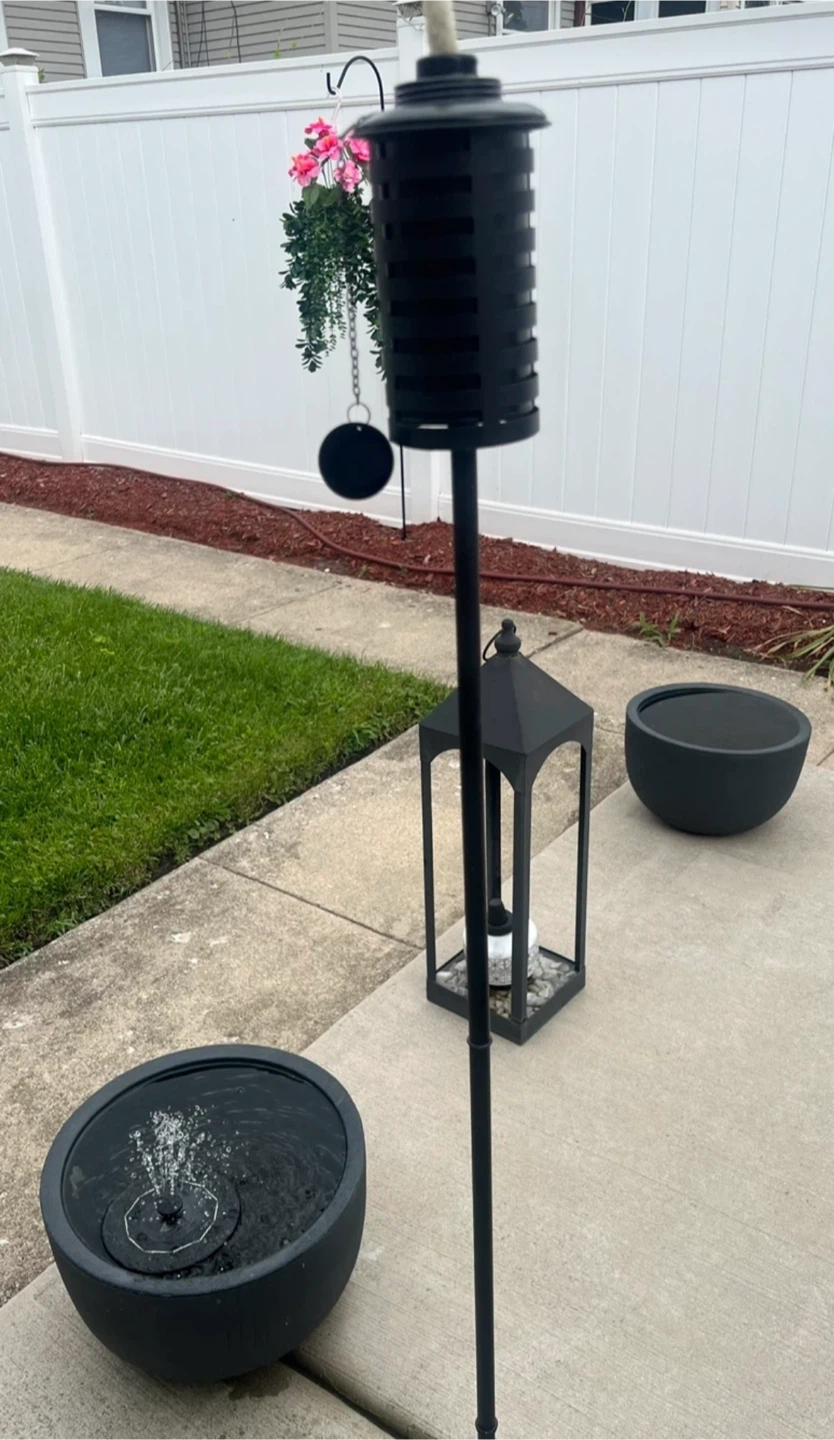 Black Metal Torch with Tripod Stand - photo 5