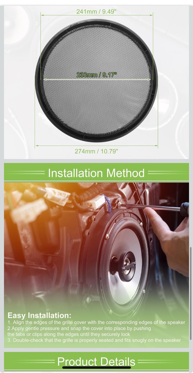 10 Inch Audio Speaker Cover Grills (Pack of 1) - photo 4