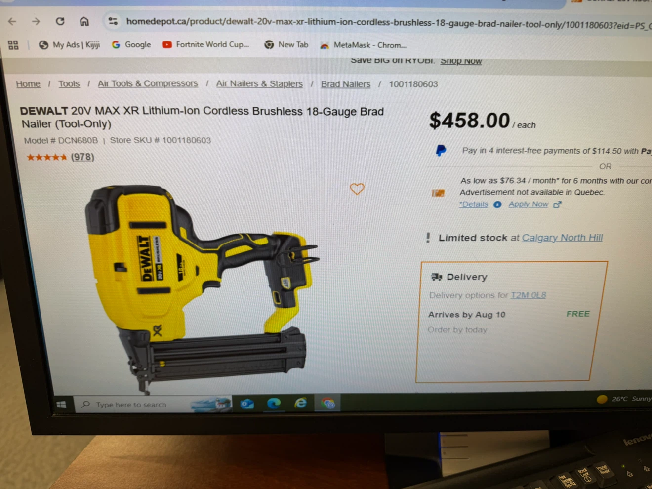 DEWALT 20V MAX XR Cordless Brushless 18-Gauge Brad Nailer DCN680