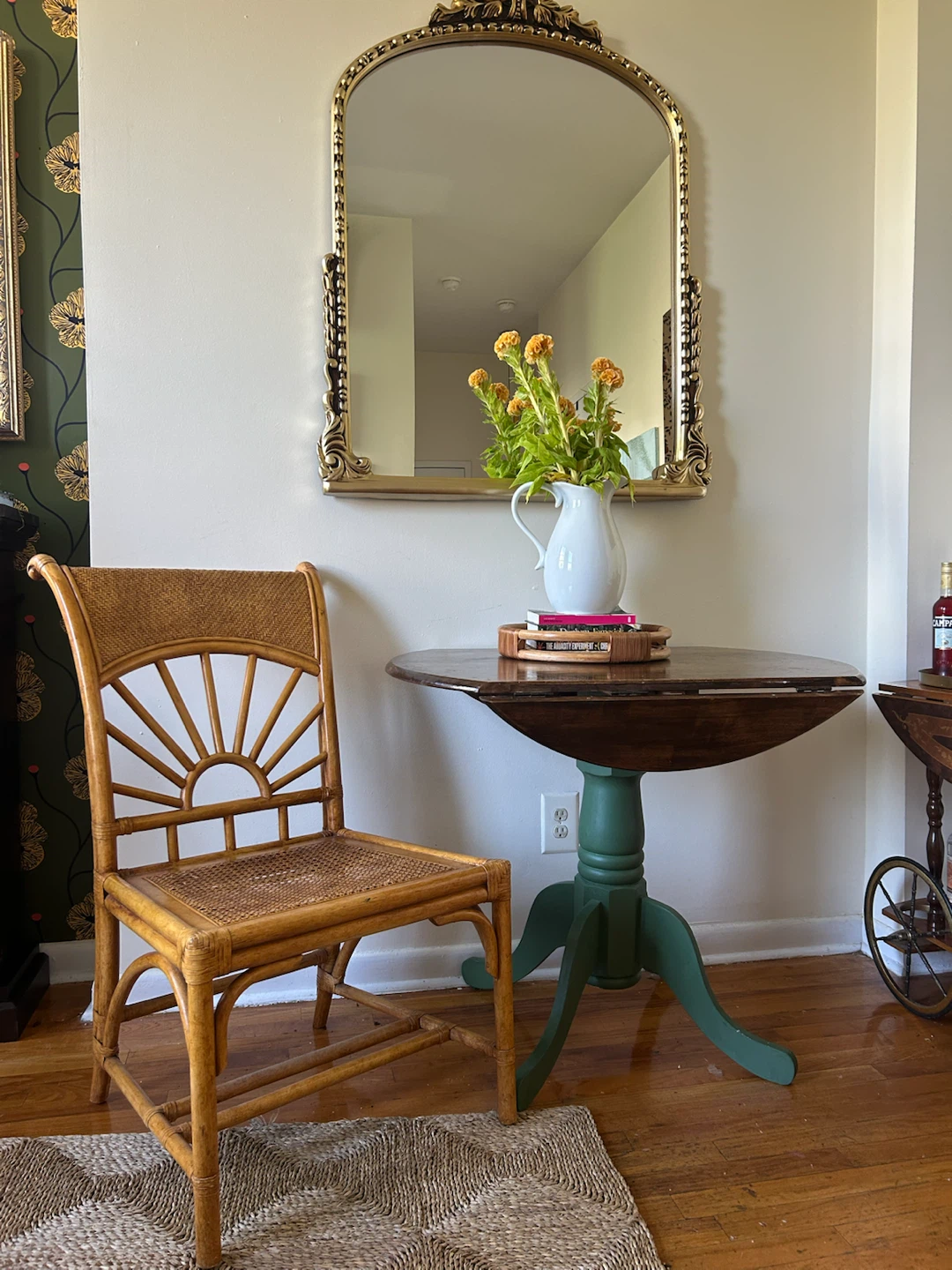 Custom Refinished Table + Vintage Lexington Sunburst Chair