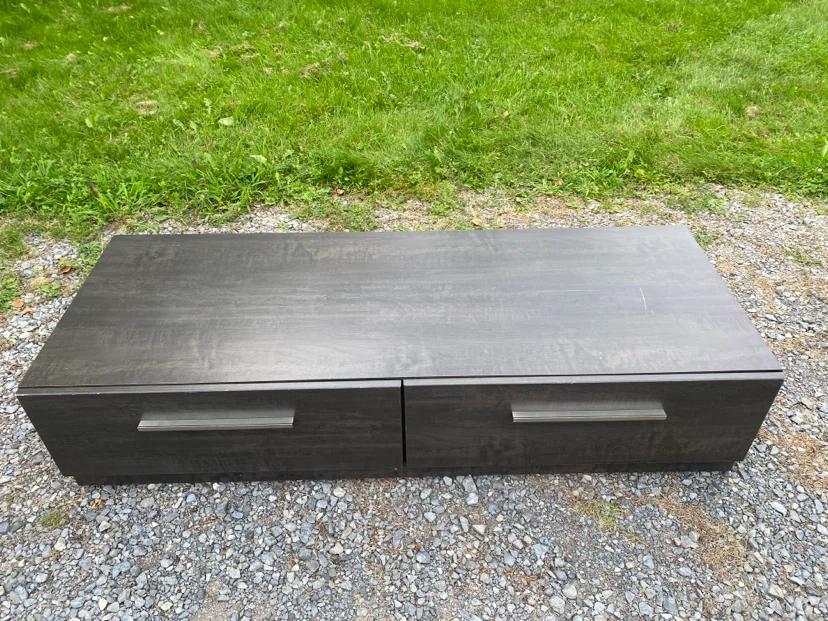 Modern Low-Profile Grey TV Stand (CAN DELIVER)