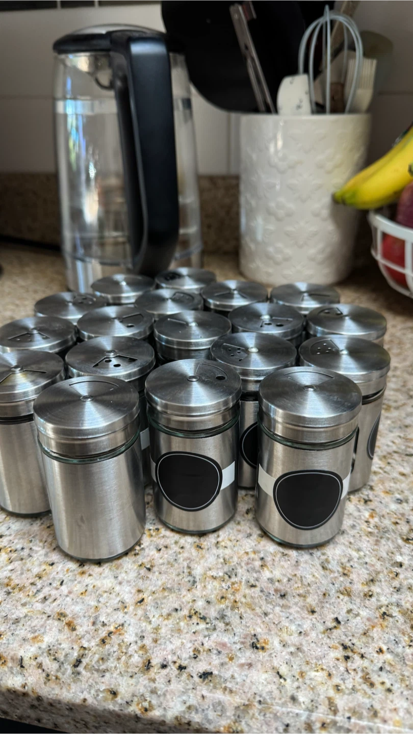 Set of 18 Stainless Steel Spice Jars - photo 2