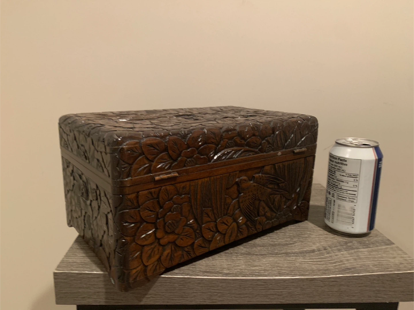 New-Vintage Carved Wooden Trinket Box with Latch - photo 4
