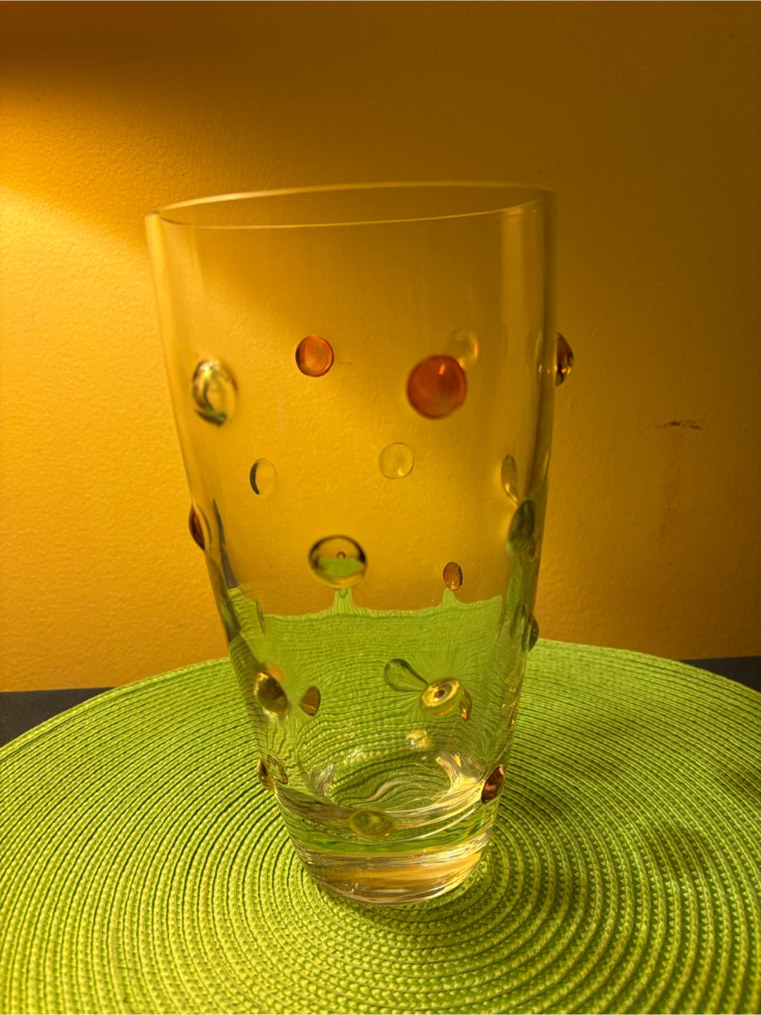 Decorative Glass Tumbler with Bubbles