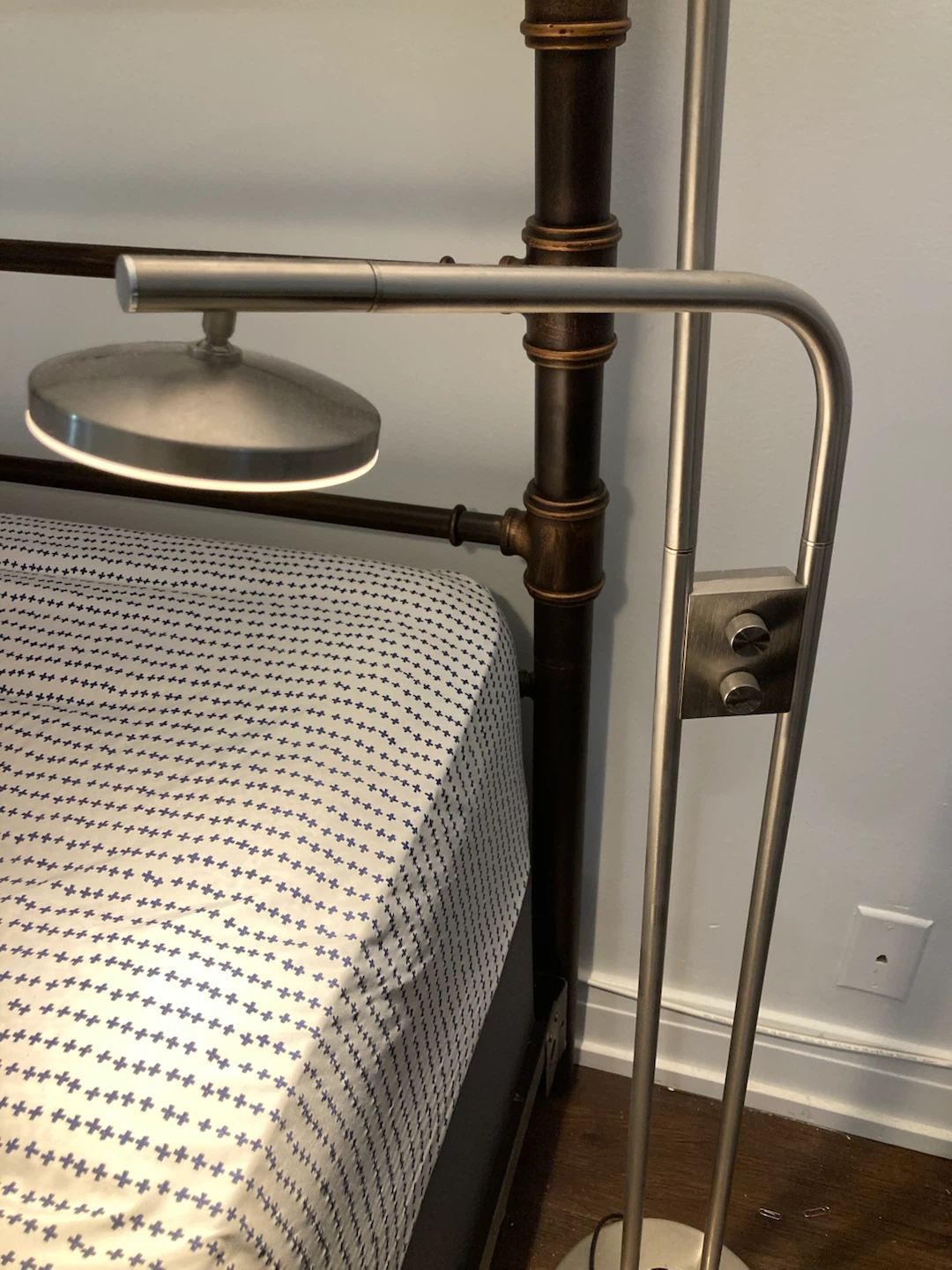Industrial Pipe Floor Lamp with Adjustable Reading Light - photo 3