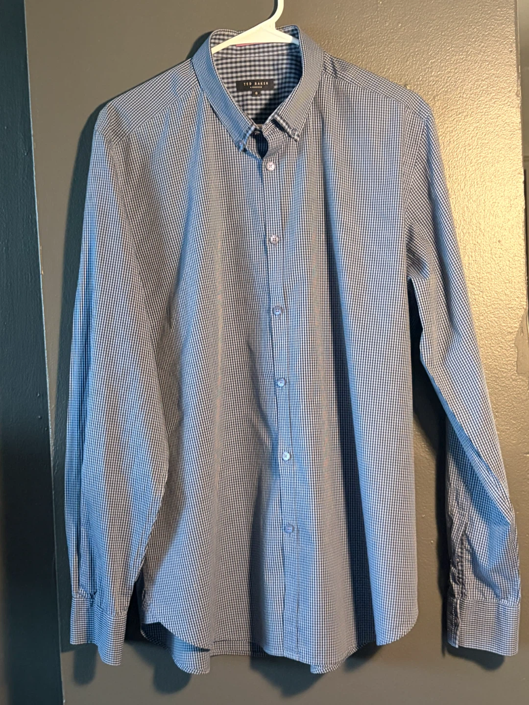 Ted Baker London Men's Gingham Dress Shirt Size 6