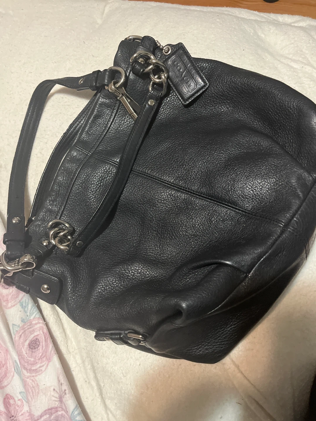 Black Leather Coach Hobo Bag