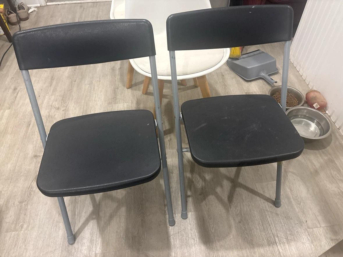 Black Folding Chairs - Set of 2