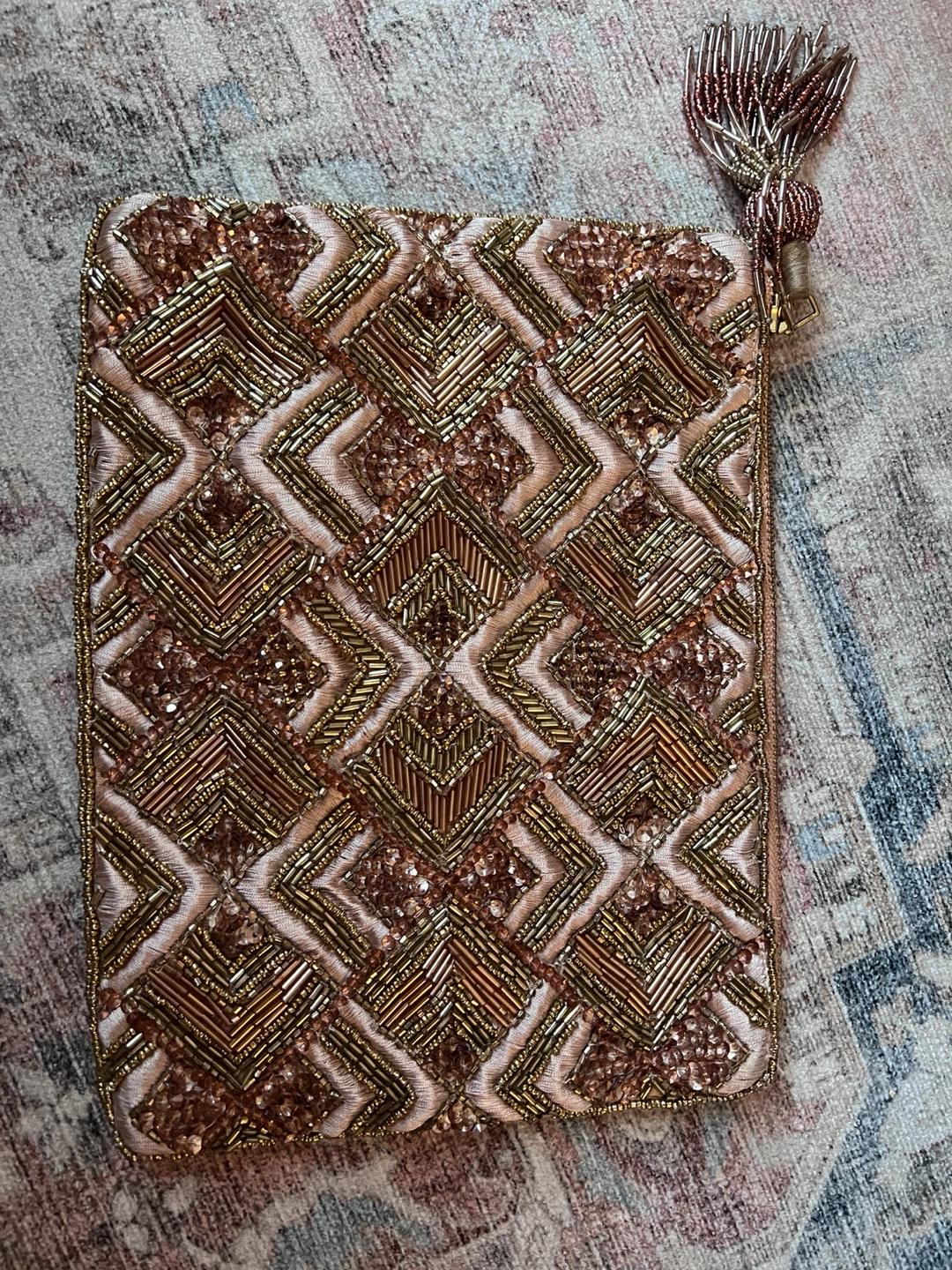 Anthropologie Beaded Clutch with Tassel