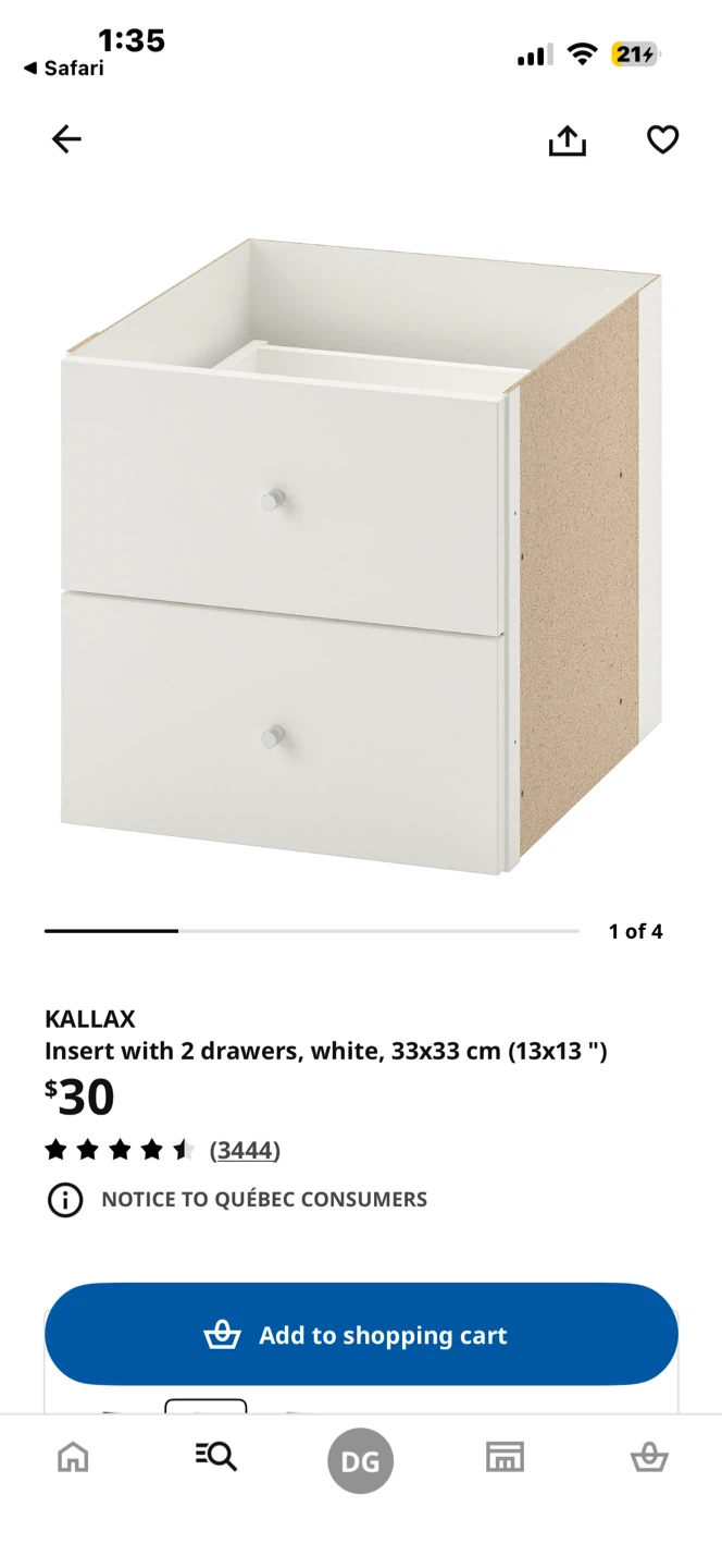 IKEA KALLAX White Drawer Inserts X8