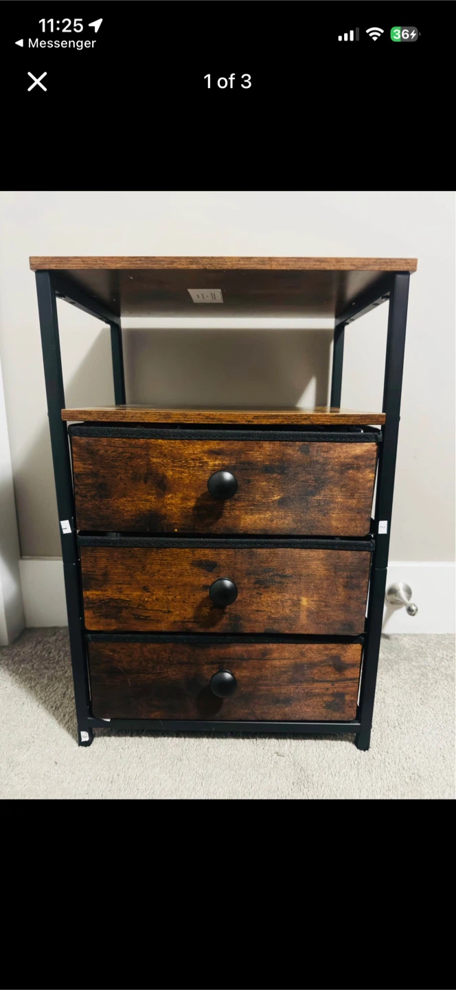 Rustic 3-Drawer Nightstand / Storage Unit