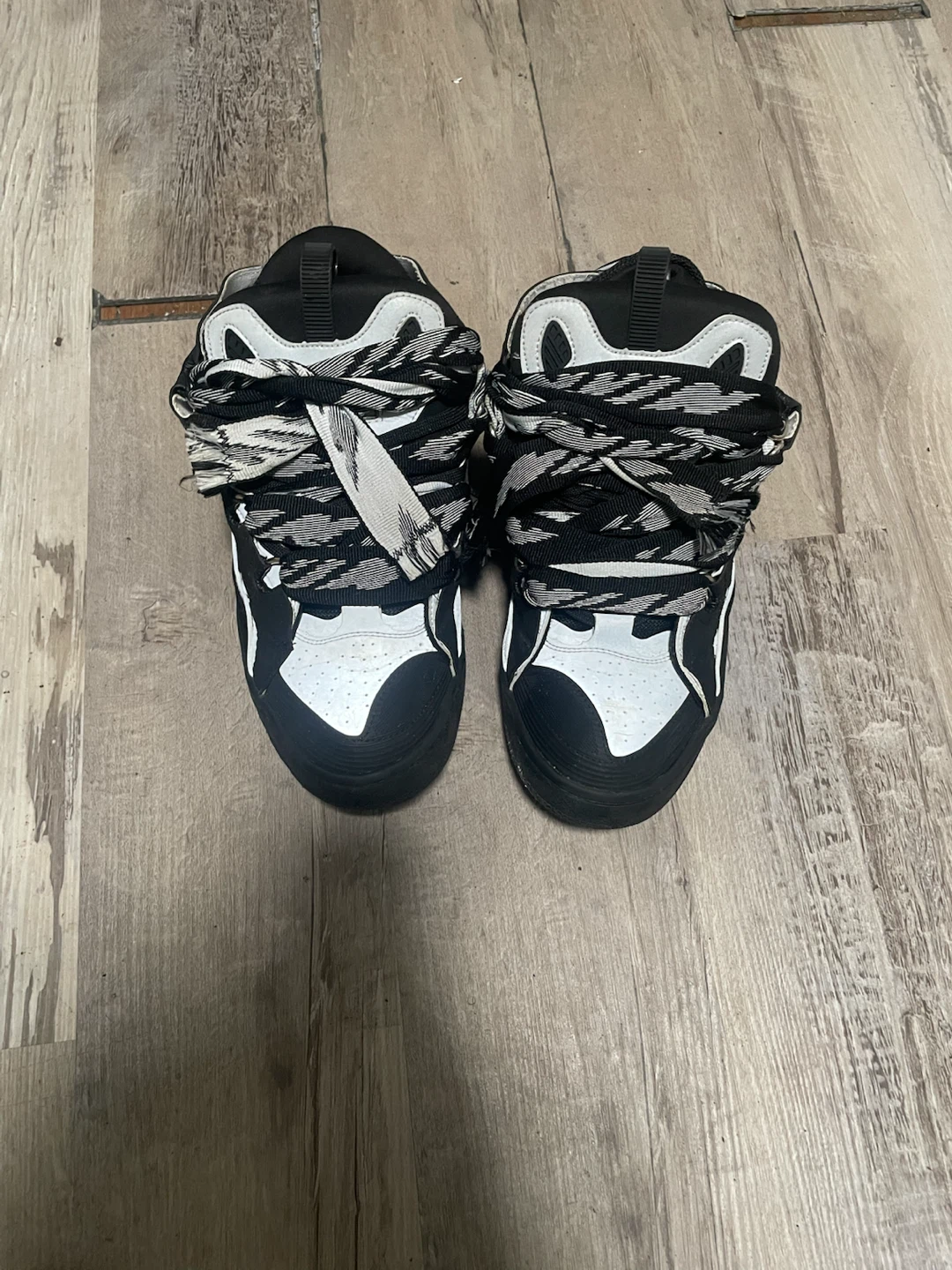 Lanvin Curb Sneakers (Black & Gray Reflective)