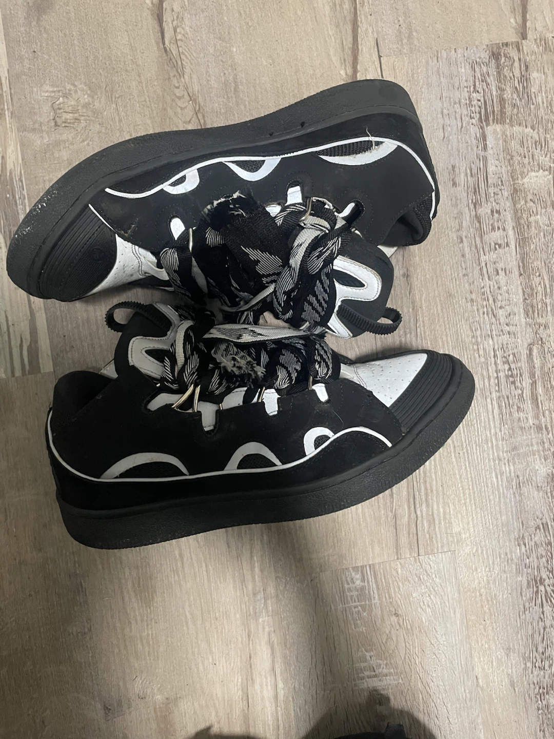 Lanvin Curb Sneakers (Black & Gray Reflective) - photo 2