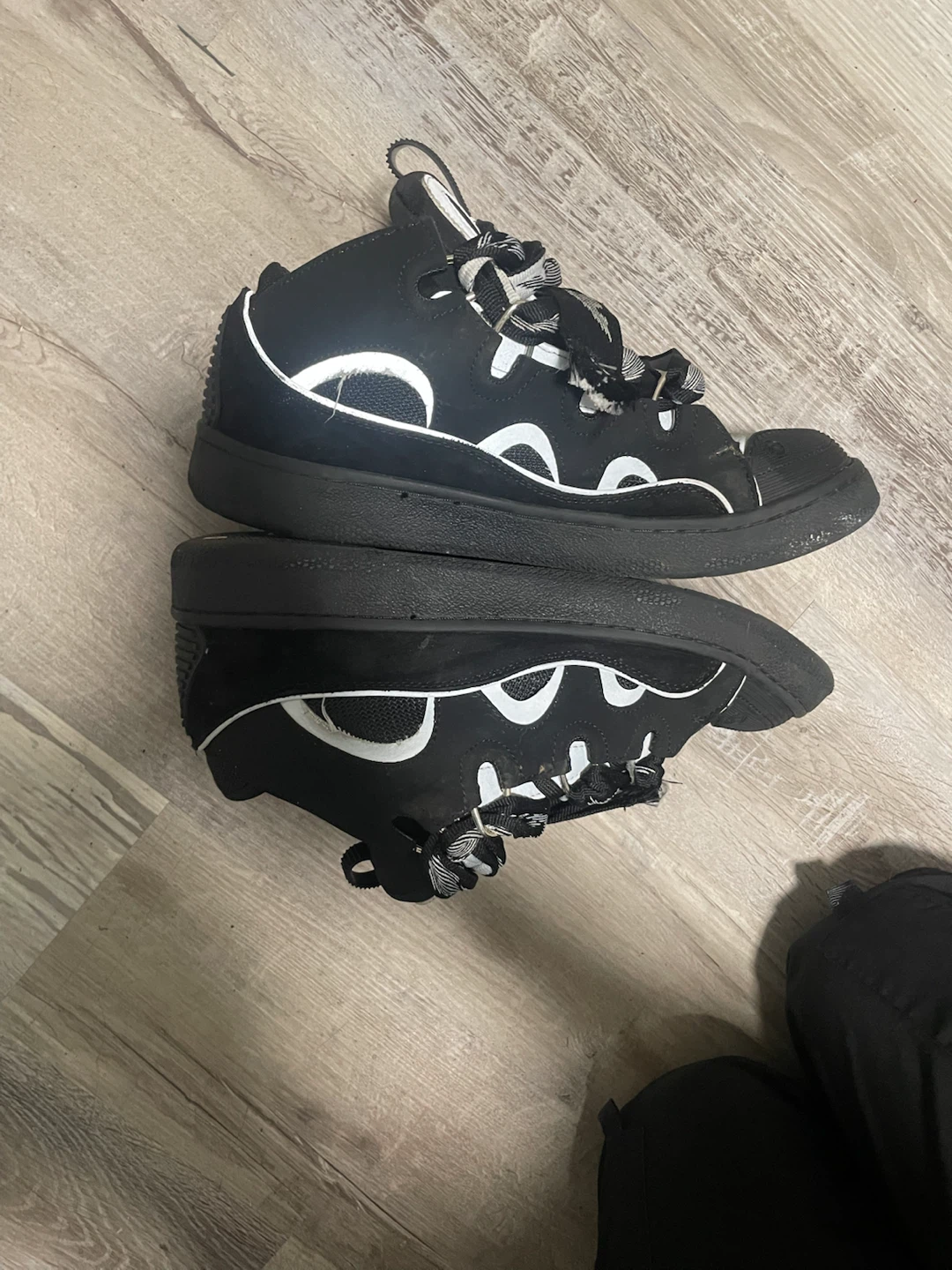 Lanvin Curb Sneakers (Black & Gray Reflective) - photo 4