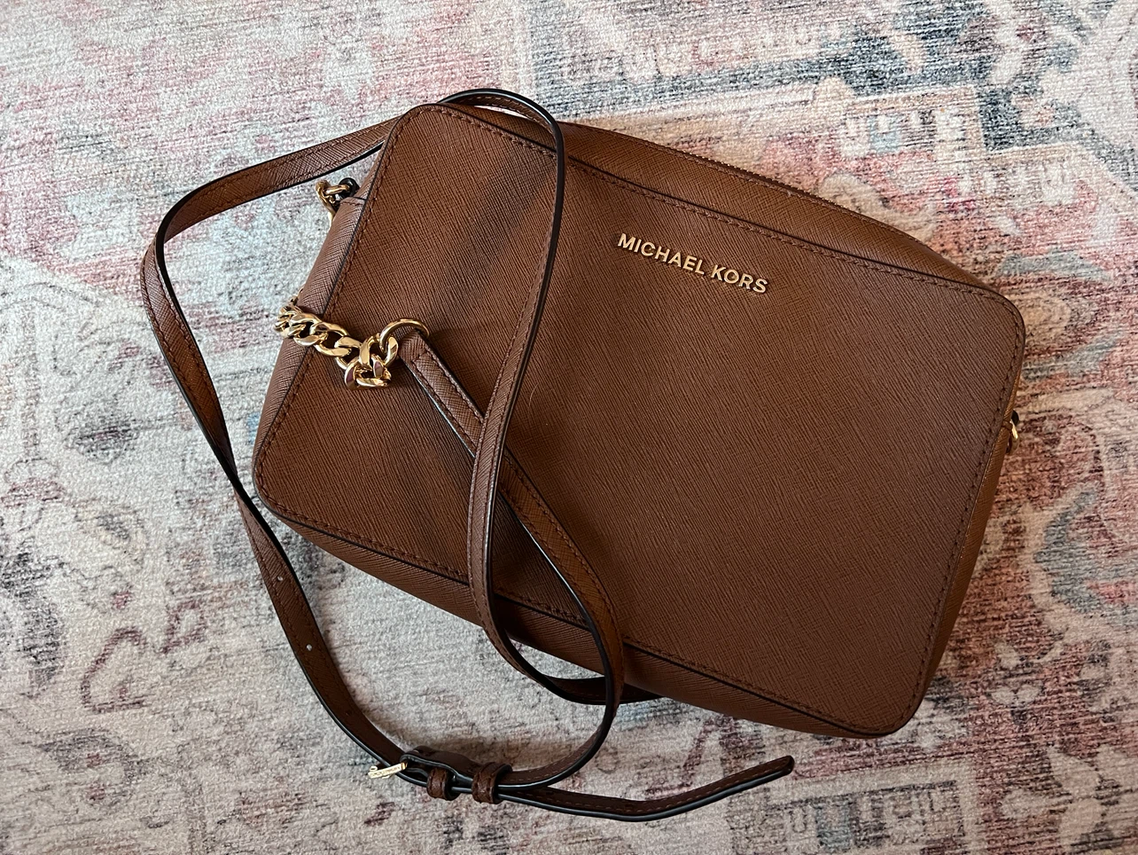 Michael Kors Brown Leather Crossbody Bag