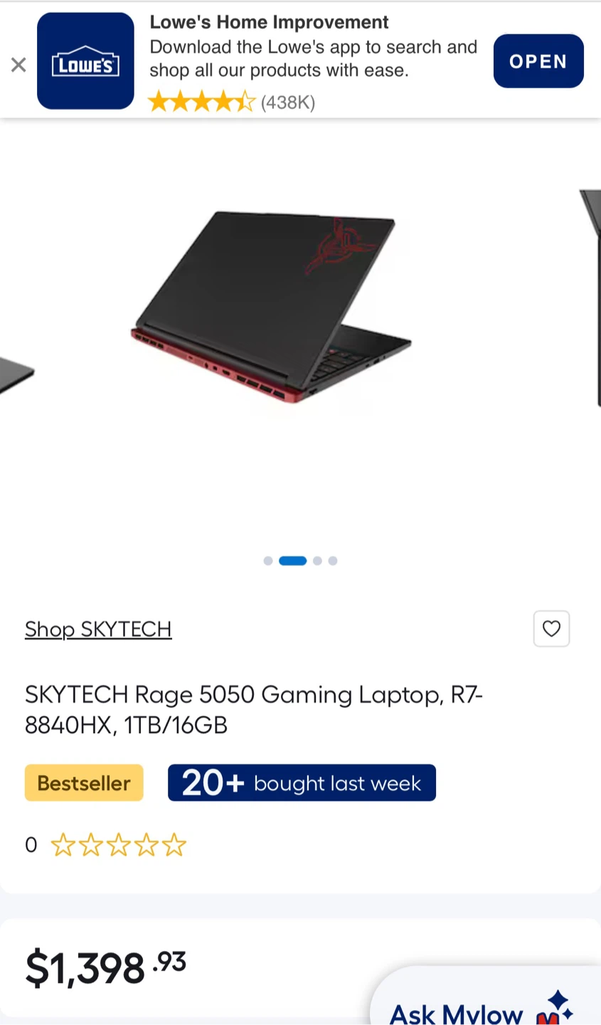 SKYTECH Rage 5050 Gaming Laptop, R7-8840HX, 1TB/16GB - photo 2