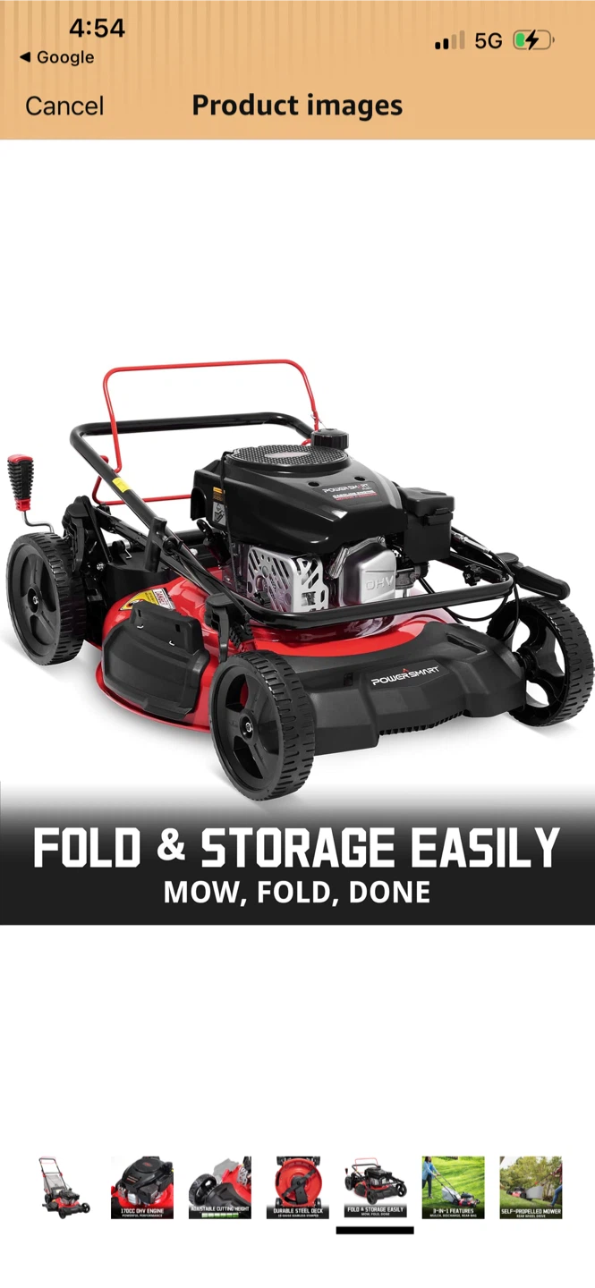 PowerSmart Self Propelled Gas Lawn Mower 21-Inch with 170cc - photo 5