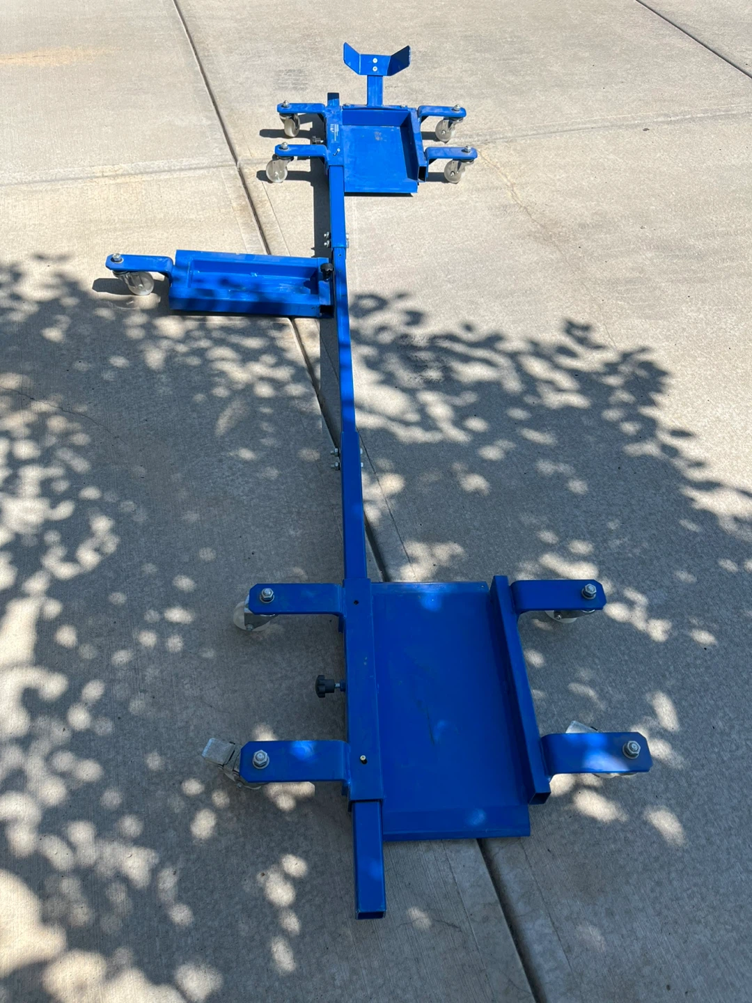 Blue Motorcycle Wheel Chock Stand