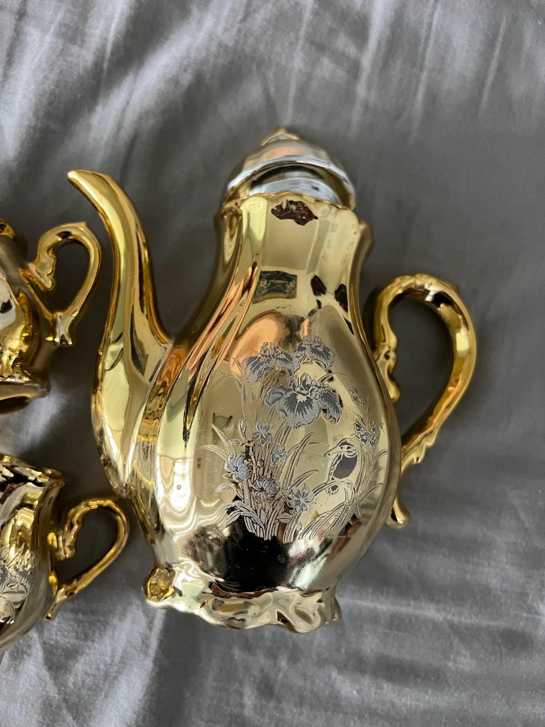 Gold Teapot Set with Creamer and Sugar Bowl - photo 3