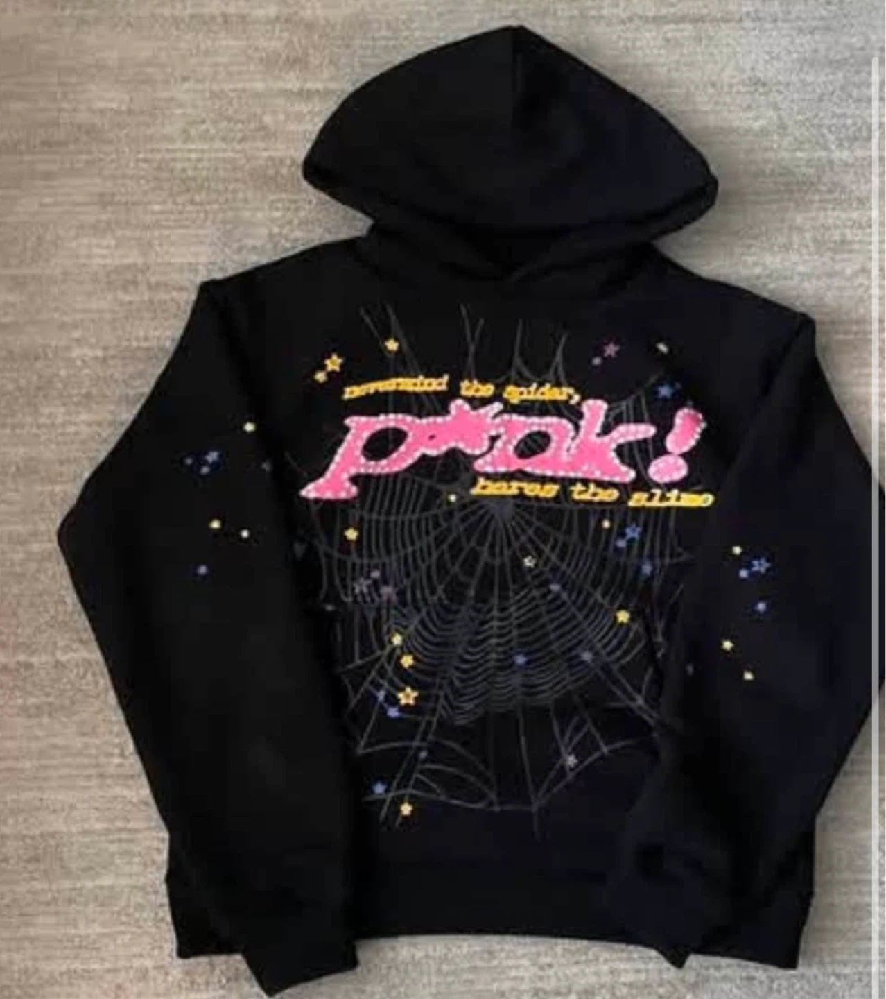 Black Pink "Pink!" Spiderweb Hoodie