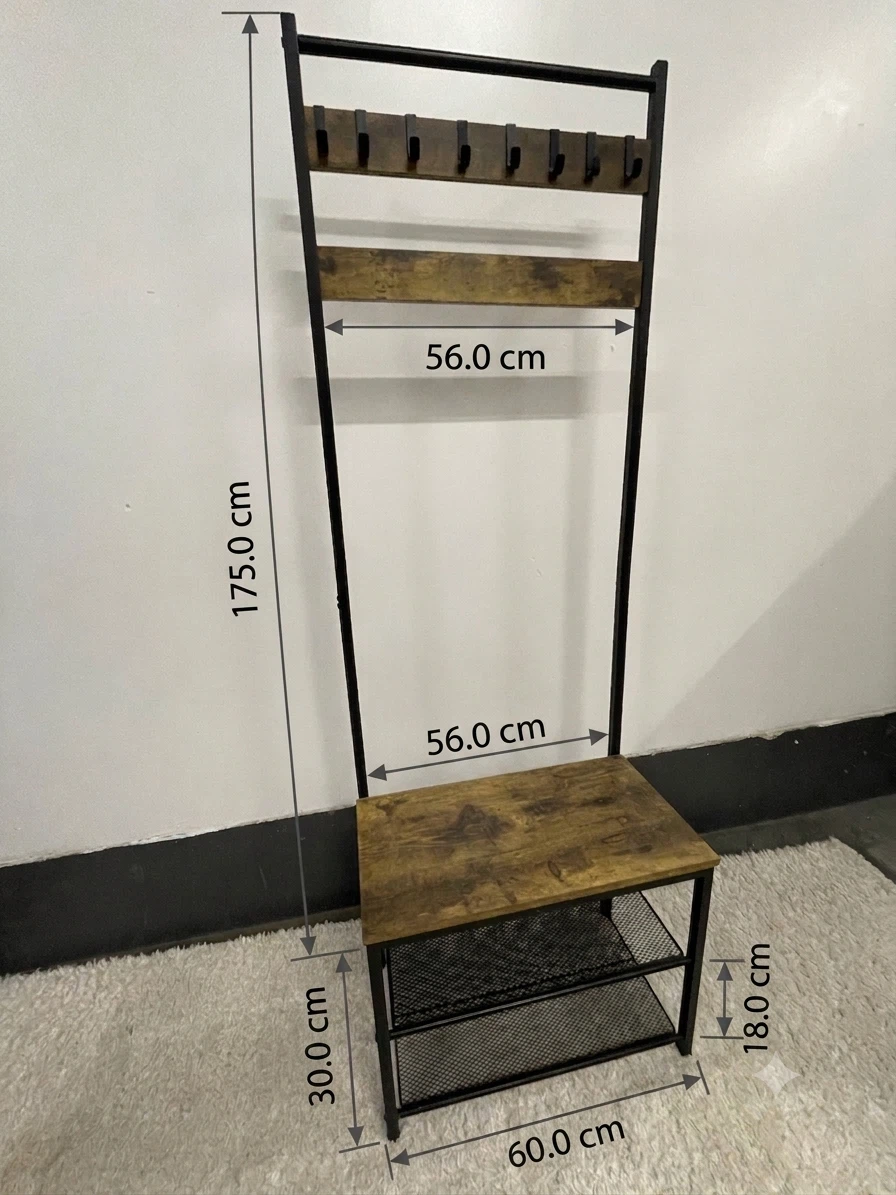 coat rack and shoe bench combo