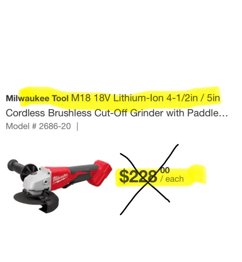 Milwaukee M18 18V Cordless Brushless Cut-Off Grinder