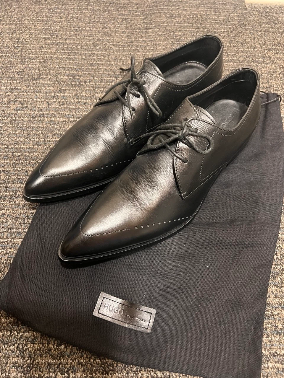 HUGO BOSS Black Leather Dress Shoes