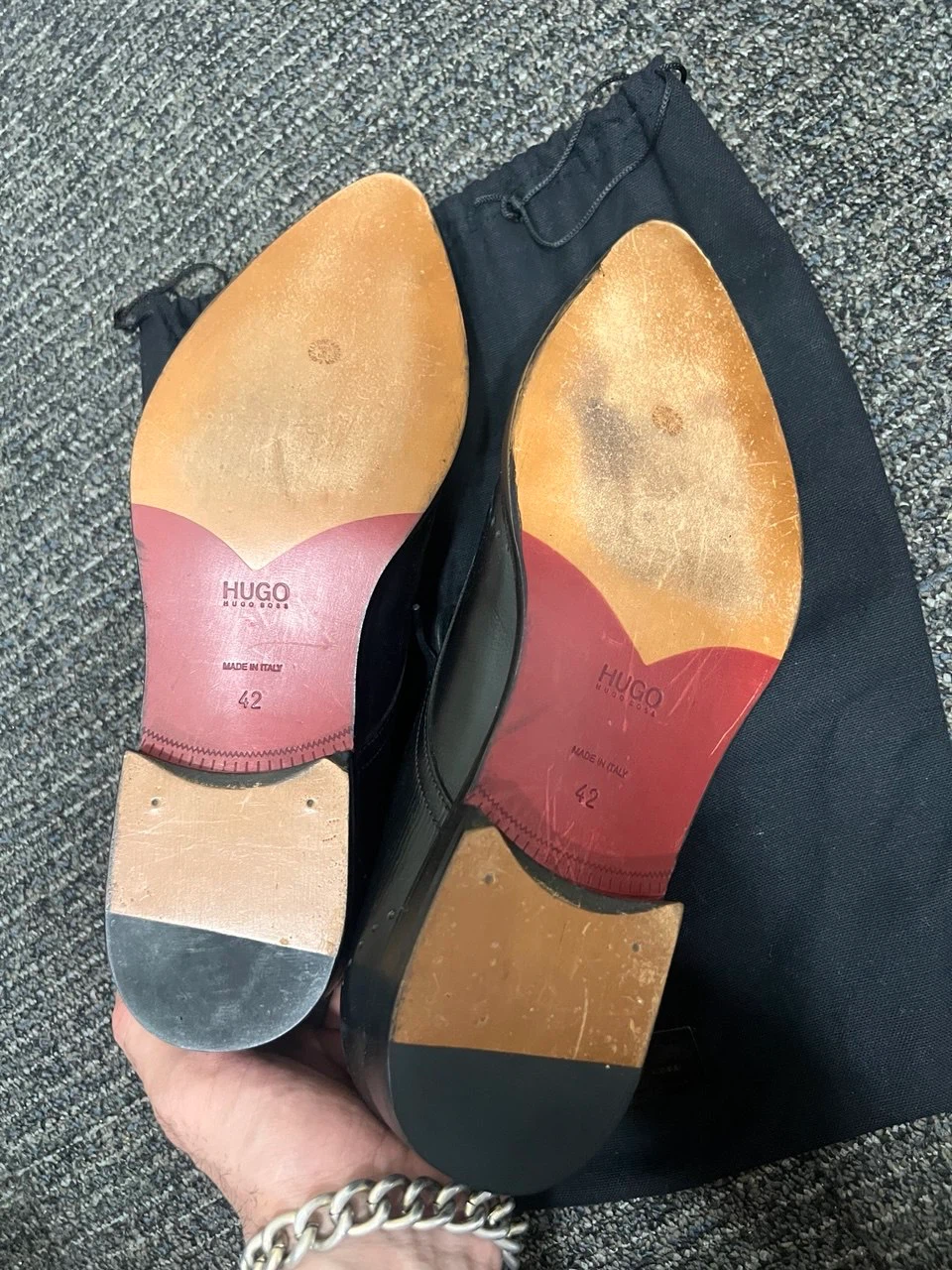 HUGO BOSS Black Leather Dress Shoes - photo 2