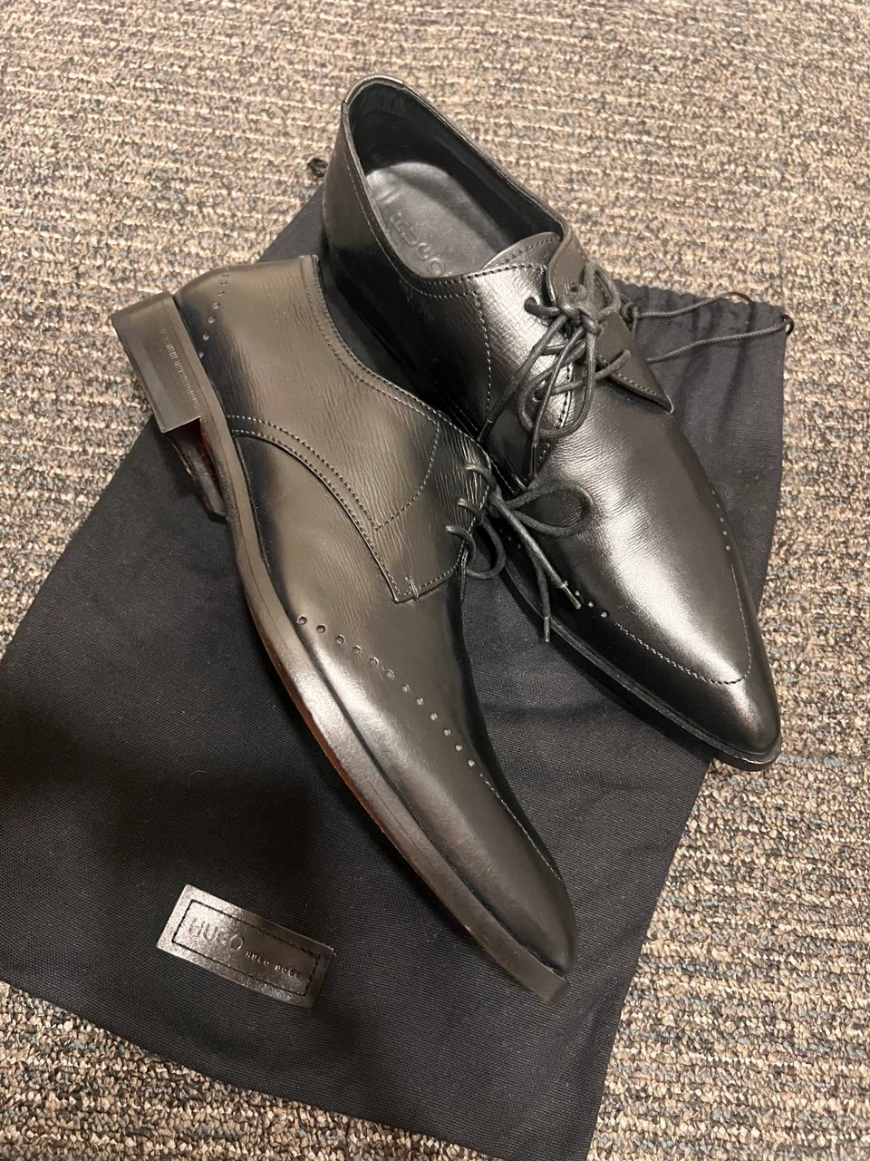 HUGO BOSS Black Leather Dress Shoes - photo 5