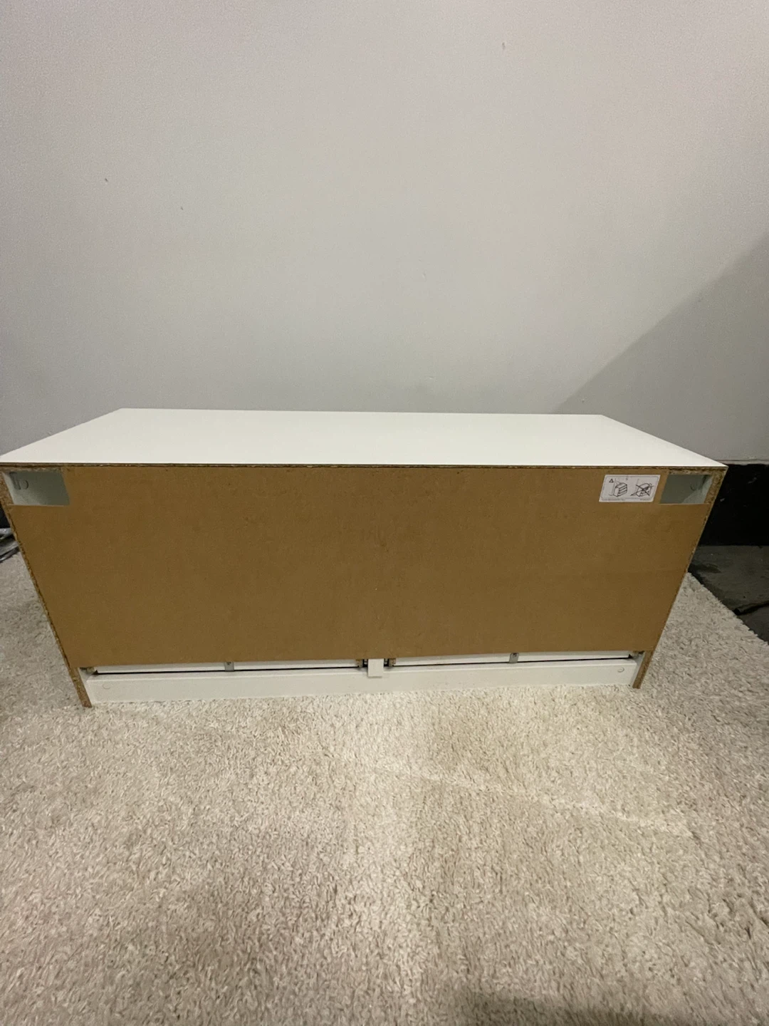 White TV Stand with 2 Drawers - photo 4