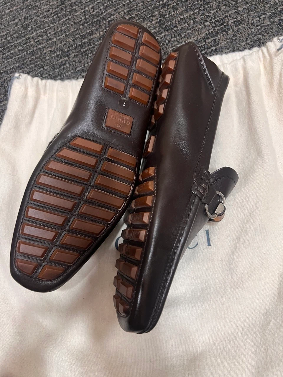 Gucci Brown Leather Bamboo Loafers Size 7 - photo 4