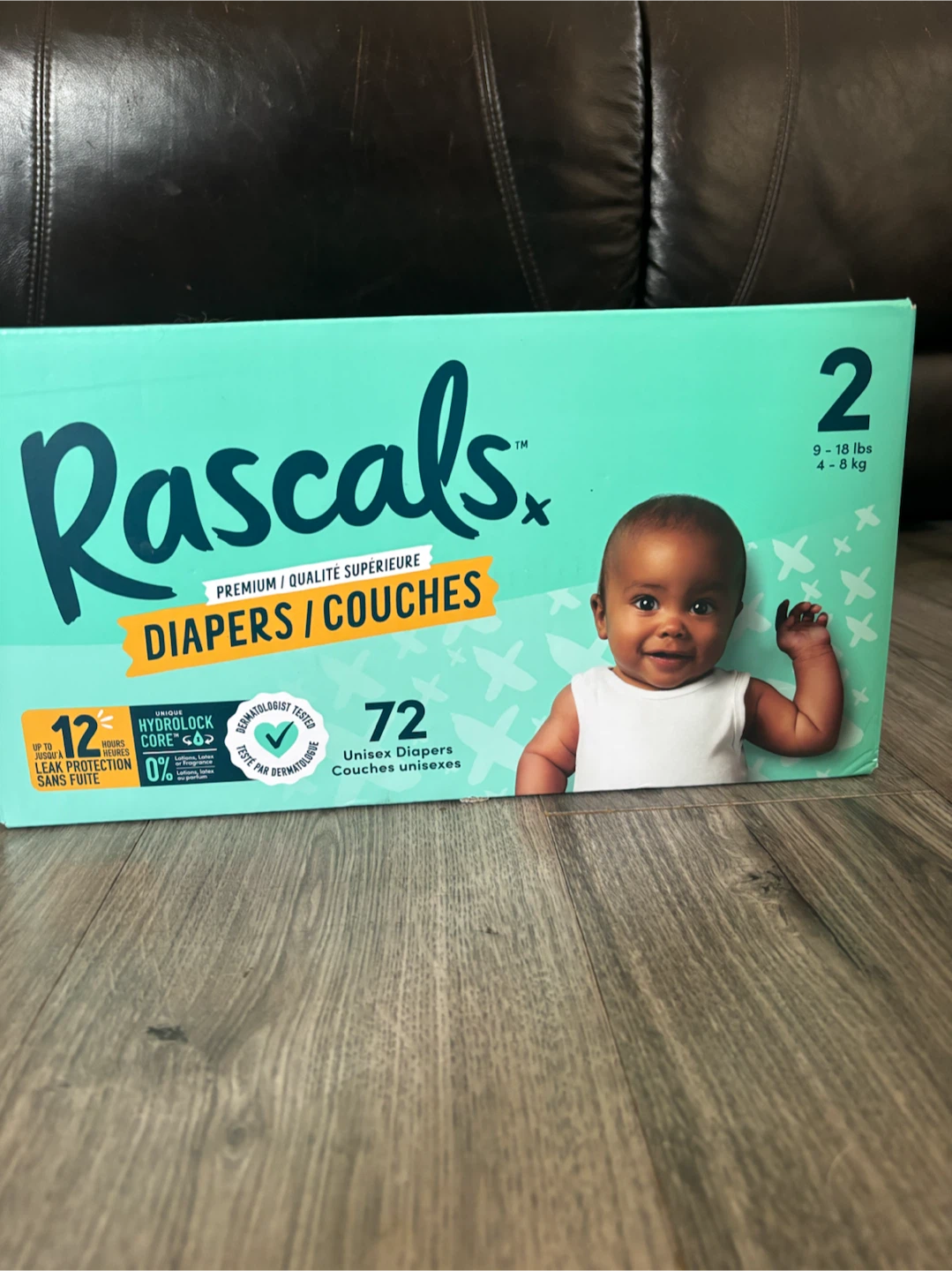 Rascals Size 2 Unisex Diapers - 72 Count