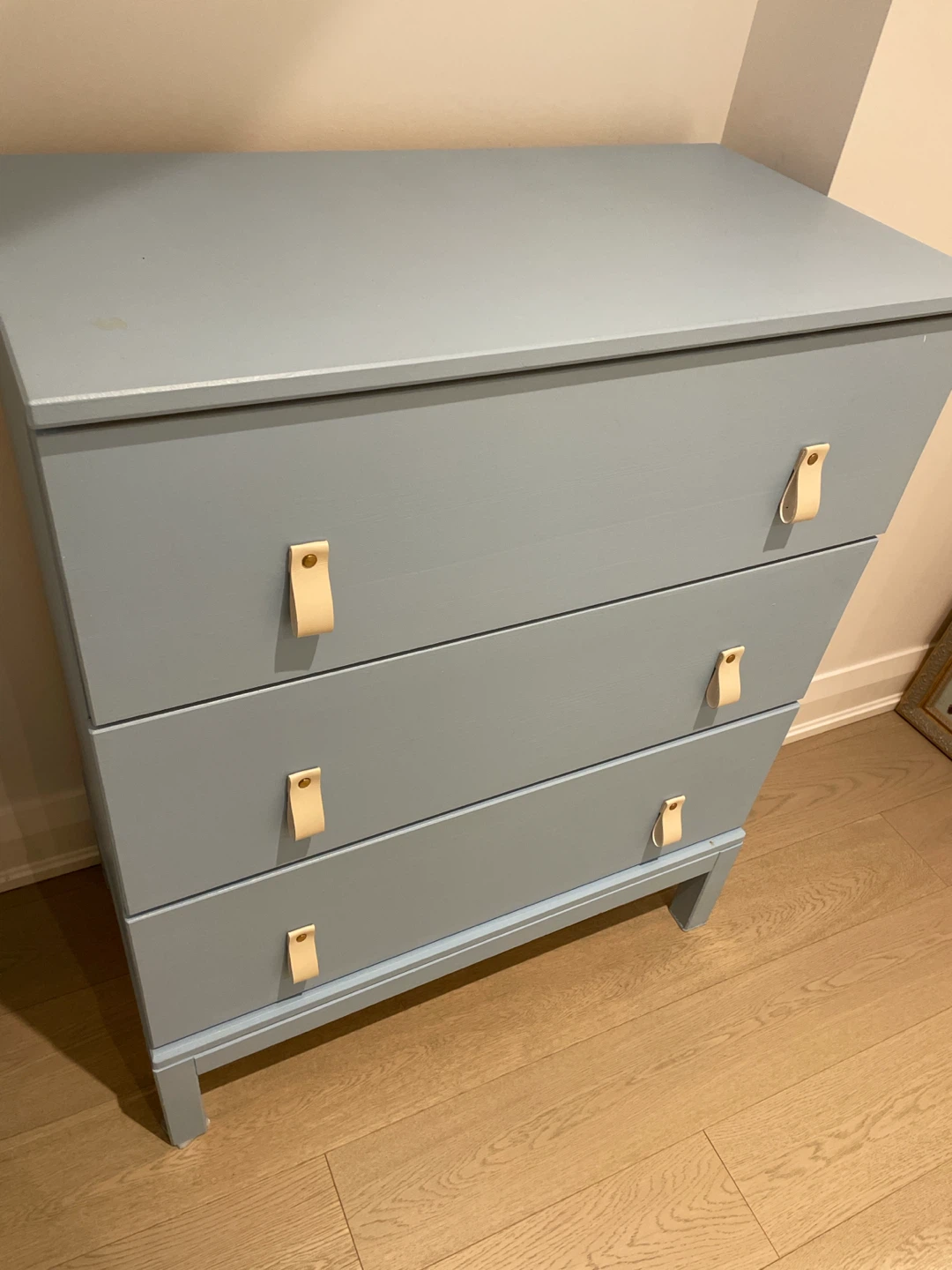 IKEA pained Light Blue 3-Drawer Dresser - photo 2